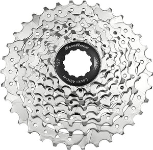 Sunrace CSM66 8-Speed Nickel Plated Cassette-Bicycle Accessories-JBI-Voltaire Cycles of Highlands Ranch Colorado