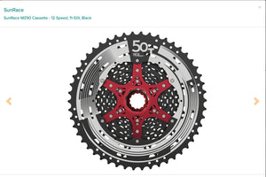 SunRace MZ90 Cassette - 12 Speed, 11-50t, Metallic Silver-Bicycle Cassette-JBI-Voltaire Cycles of Highlands Ranch Colorado